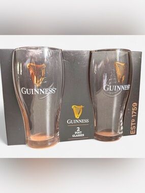 Guinness Gravity Pint Glasses Set of 2 (NIB)